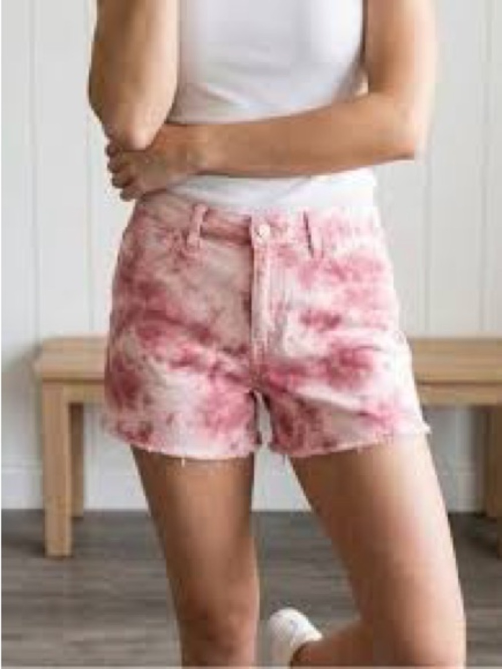 Signature by Levi Strauss Pink Tie Dye High Rise Cutoff Shorts